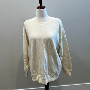 ARRIVE GUIDE Women's "In My Pilates Era" Oversized Sweatshirt Size L In Cream